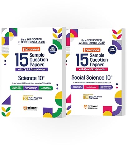 CBSE i-Succeed Sample Question Papers for Class 10th | Science & Social Science| Set of 2 books